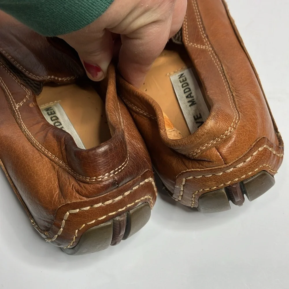 Steve Madden driving loafers brown‎ leather size 9